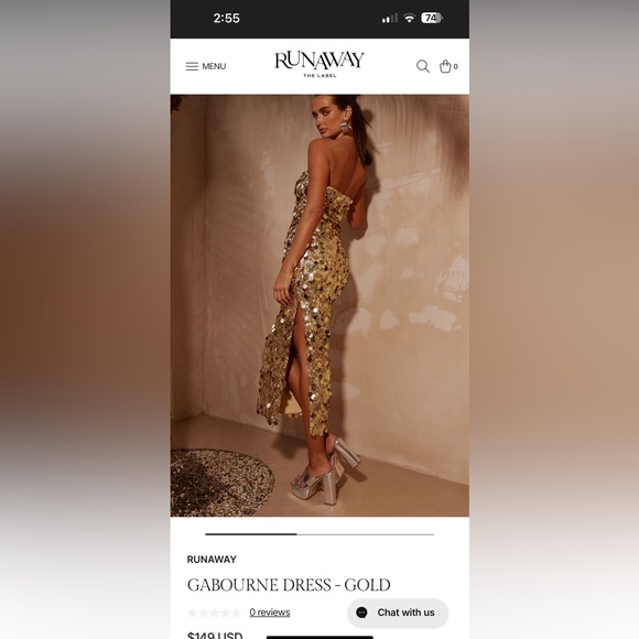 Runaway Gold Sequin Strapless Dress - Picture 2 of 2